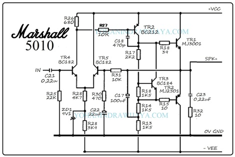 SKEMA AMPLI MARSHALL 5010 — Yohan from Indonesia